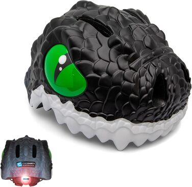 Дитячий велосипедний шолом Crazy Safety 3D Тигр/Дракон, 49-59 см, для велосипеду, самокату, роликів, легкий, регульований