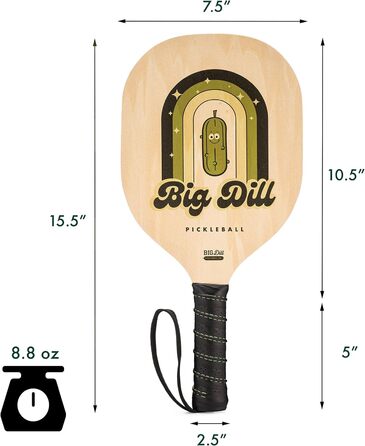 Набір Big Dill Pickleball Co. Superstar: 4 дерев'яні весла, 4 м'ячі, сумка