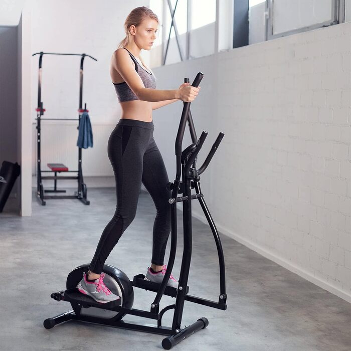 Велотренажер Tectake Elliptical Cross Trainer з комп'ютером і пульсометром