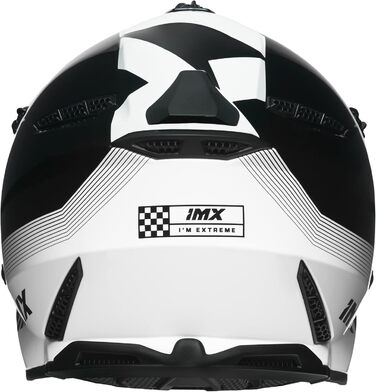 Мотошолом FMX-02 для бездоріжжя, 2 розміри, чорний/білий, знімні щоки, регульований козирок, знімний внутрішній підклад, S