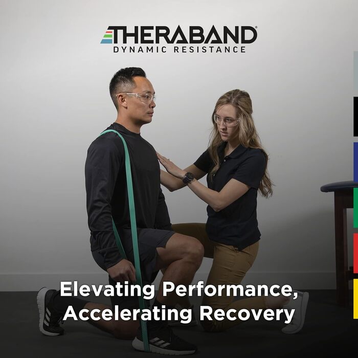Theraband набір еластичних стрічок високого опору для реабілітації, розтяжки, силових і функціональних тренувань, міцні гумові стрічки для занять спортом і відновлення після травм