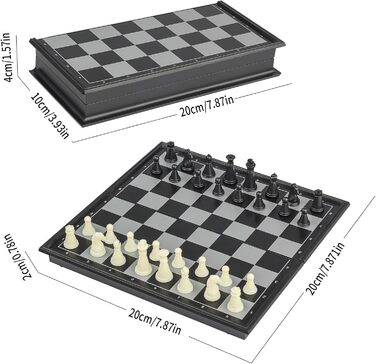 Складаний магнітний набір 3-в-1 Andux: шахи, нарди, шашки (20x20x2 см)