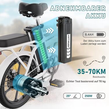 Велосипед HITWAY E-Bike 36V 250W, 25 км/год, 35-70 км, 16