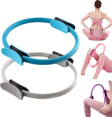 Фітнес-тренер Lioncool Pilates Ring, кільце для пілатесу Magic Circle для тонізації внутрішньої та зовнішньої поверхні стегон (синійсірий)