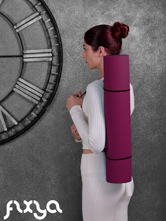 Килимок для тренувань FLXYA TPE Yoga Mat без фталатів 183 x 61 x 0,6 см, додатково з NBR Yoga Pad 25 x 61 x 1.5 см, не ковзає, подушки для фітнесу Подушка для коліна Подушка для йоги Килимок для занять спортом Пілатес малий ремінь для перенесення (баклажа