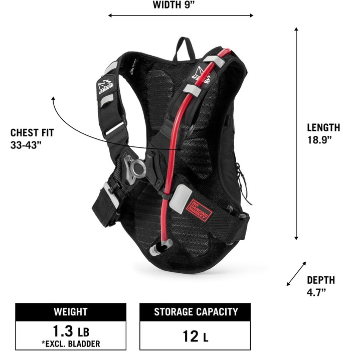 Гідропак USWE MTB Hydro 12 Carbon чорний, з гідросистемою