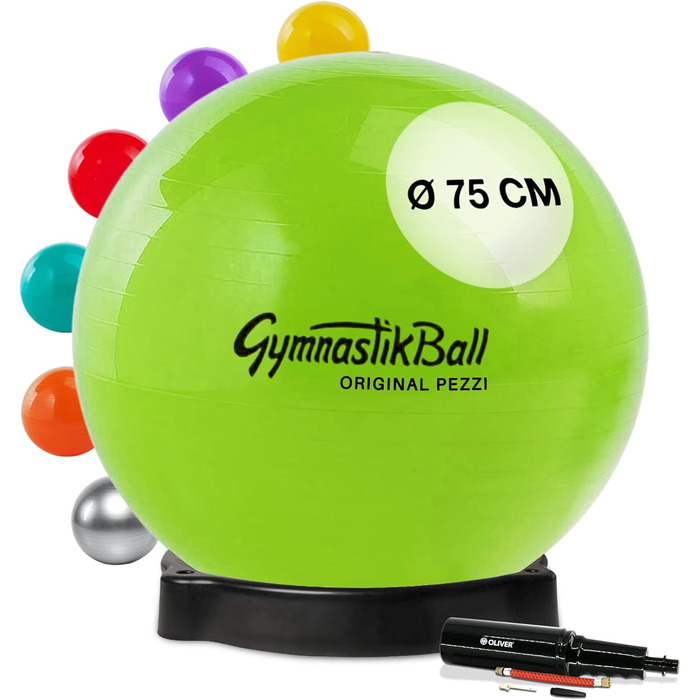 М'яч Pezzi Ball Standard з Bowl & Pump, для вправ 75см (Apple Green)