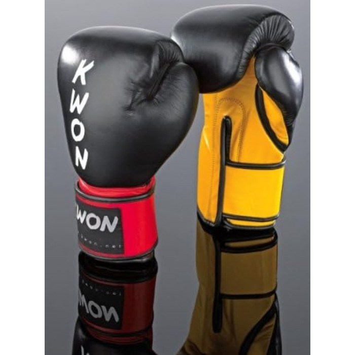Боксерські рукавички Kwon KO Champ 10 унцій, чорні/червоні