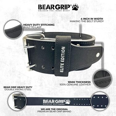 Пояс важкої атлетики BEAR GRIP Power Belt Elite XS, сірий