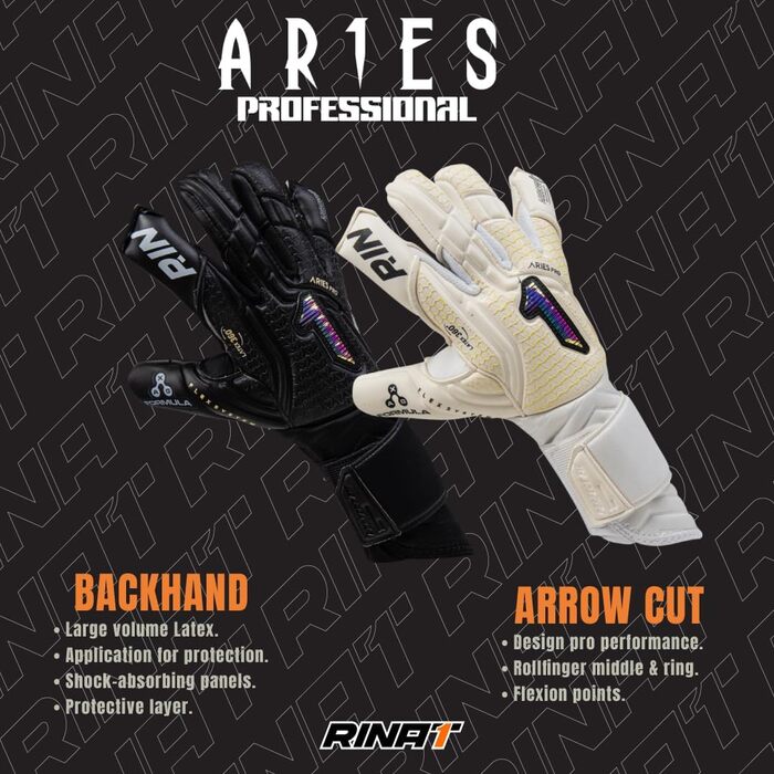 Воротарські рукавички Rinat Aries Nemesis Pro для дорослих, білі, розмір 7