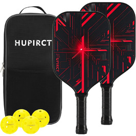 Набір HUPIRCT Pickleball 2 весла зі скловолокна, 4 м'ячі, сумка