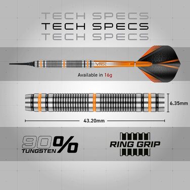 Дротики для дартсу Red Dragon Amberjack 2, 18 г, Softip, набір з оперенням та стрижнями, професійні