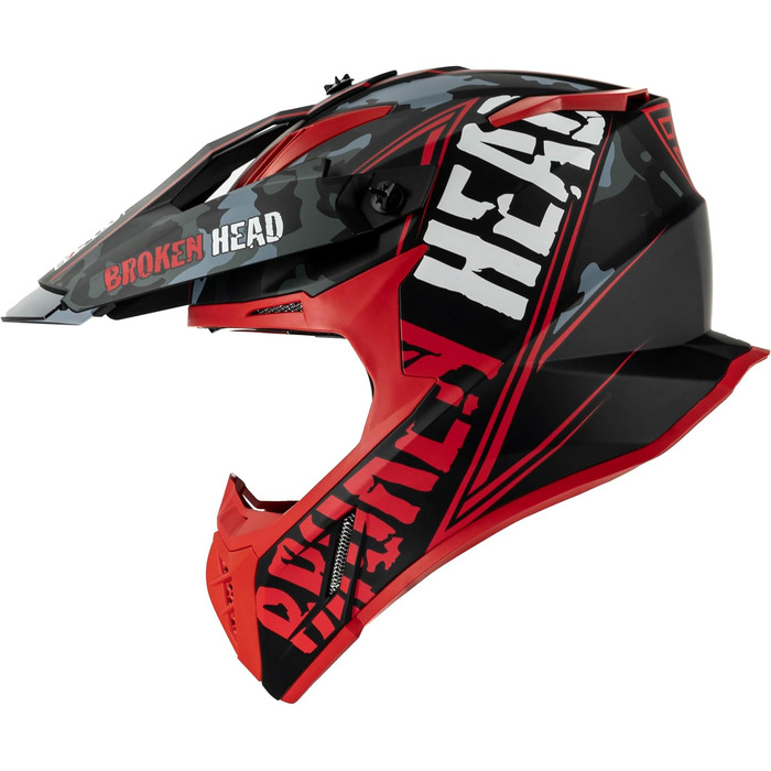 Мотошолом Broken Head Squadron Rebelution XXL, камуфляж червоний, 61-62 см