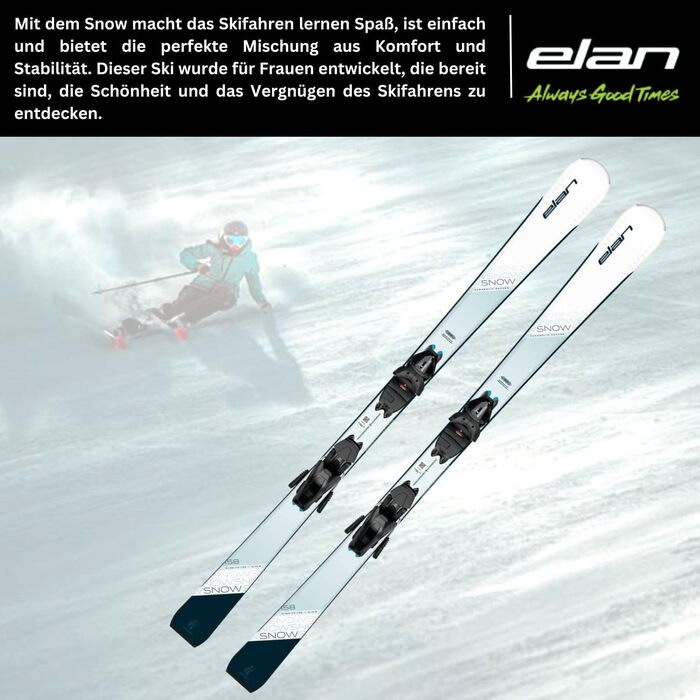 Лижі Elan Snow White 146см з кріпленням EL9.0 Grip Walk Z2,5-9