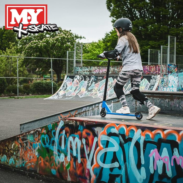 Трюковий самокат M.Y X-Skate - самокат Trick Kick з хромованими підшипниками ABEC 7 синій