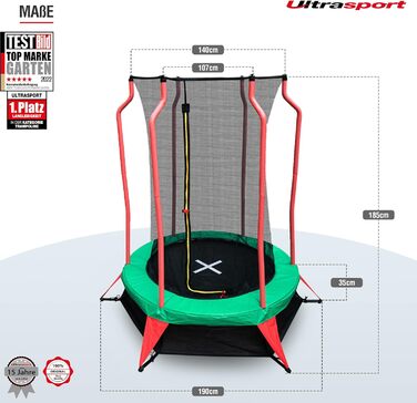 Батут Ultrasport Uni-Jump, Ø 183-460см, TV/GS, комплект дитячий