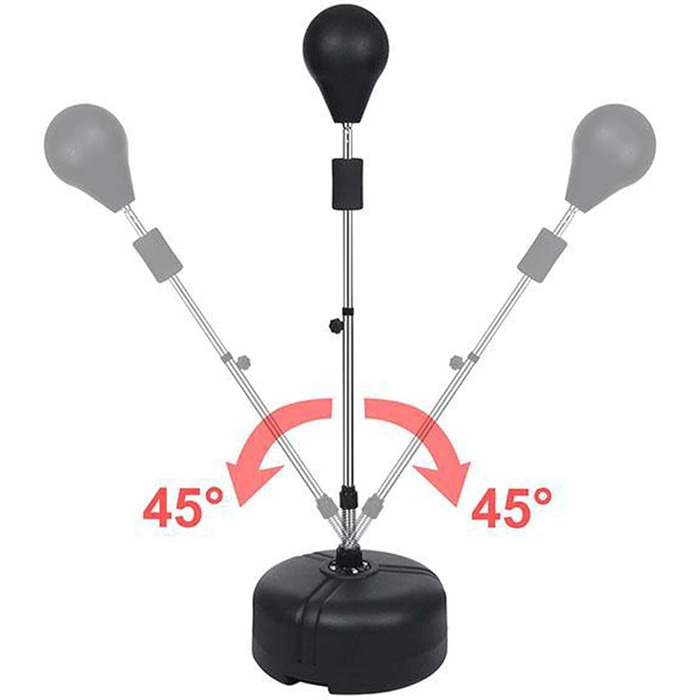 Боксерська груша стоячи Боксерська груша 120-160 см Регульована боксерська груша стоячи Боксерська груша для дорослих Бокс Вільно стояча боксерська груша для професійних боксерів Любителі фітнесу Підлітки-підлітки (чорний)