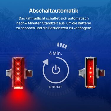 Велосипедний LED-набір світла FISCHER Twin Stop 100 Люкс з акумулятором, сенсорним режимом, довгим часом роботи, алюмінієвий корпус, чорний