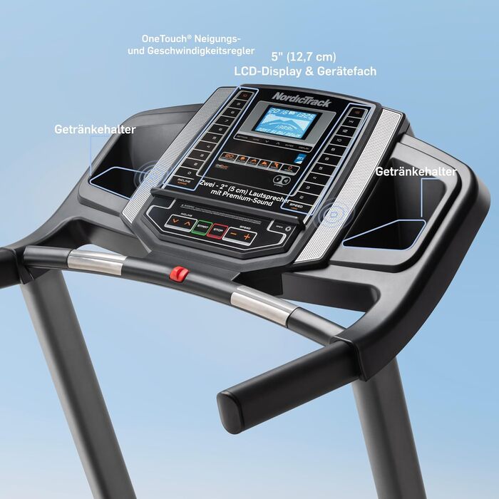 Бігова доріжка NordicTrack T-Serie для дому з нахилом, Bluetooth, вантажопідйомність 136 кг