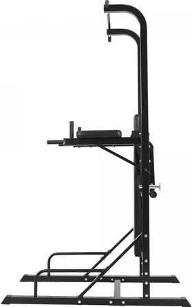 Силова станція GORILLA SPORTS Power Tower, складана лава, турнік, бруси, до 150 кг, чорна, багатофункціональний тренажер для дому