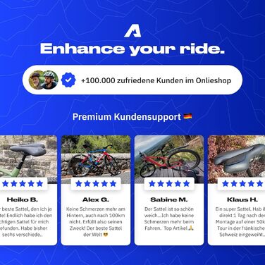 Alpensattel 3.0 Ергономічне велосипедне сідло для чоловіків і жінок з пам'яттю форми, ідеальна амортизація, вибір із 3 моделей