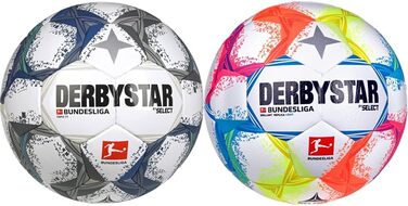 Футбольні м'ячі Derbystar Bundesliga Topic TT v22 і Brillant Replica Ligth розмір 5 сіро-синій і різнокольоровий