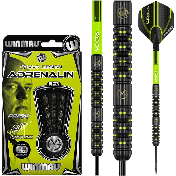 Дартсет WINMAU MvG Adrenalin 24 г Profi з вольфрамовим наконечником