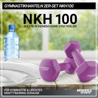 Гантелі Miweba Sports NKH100 Професійні 2х5кг (рожеві)