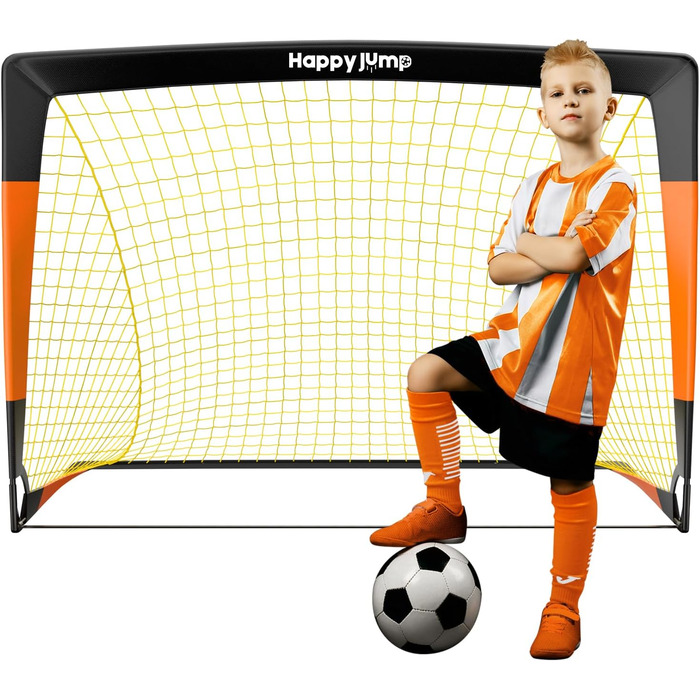 Ворота футбольні Happy Jump для саду, Black Orange, 4x3 FT