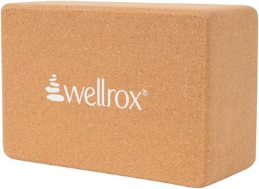 Блок для йоги WELLROX Cork, Блоки для йоги, Блоки для йоги з пробки, Коркова йога, Валик для йоги для регенеративної йоги, Цегла для йоги, Блок для вправ, 10,2 x 15,2 x 22,9 см