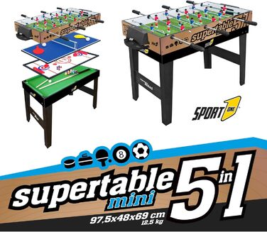 Стіл Sport1 Supertable Mini 5-в-1 футбол, теніс, хокей, більярд