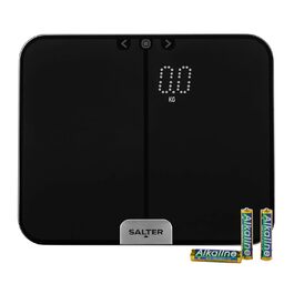 Salter Phantom ультратонка цифрова вага для ванної кімнати, аналізатор складу тіла: вага, жир, вода, м'язи, кісткова маса, BMI/BMR, атлетичний режим, до 180 кг