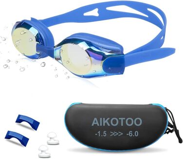 Окуляри AIKOTOO Prescription, проти запотівання, сині, -5,5 діоптрій