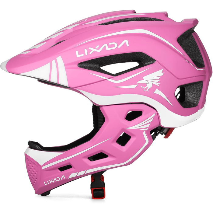 Шолом Lixada Kids Fullface 2-в-1, знімний, 52-58см, рожевий