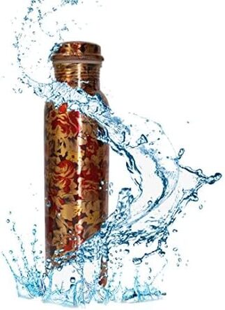 Пляшка для води з чистої міді 1 шт, аюрведична, з кришкою, мідна пляшка для спорту та фітнесу