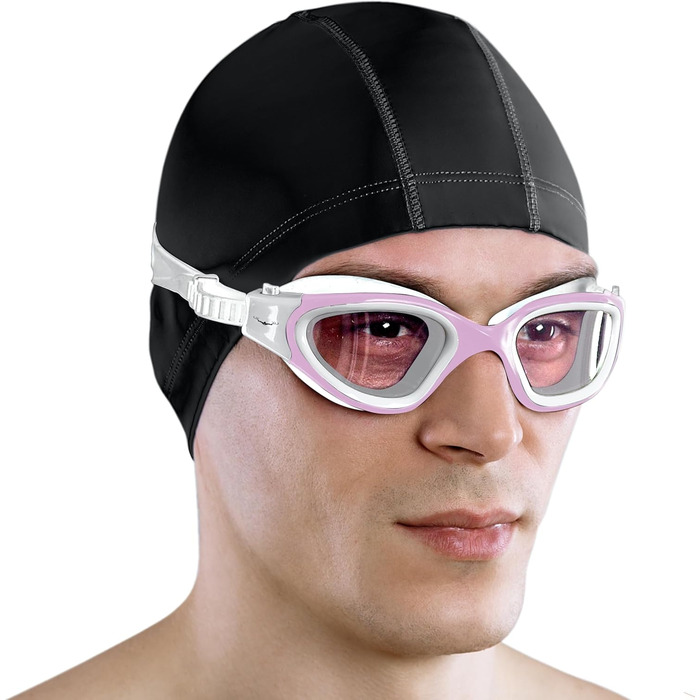 Окуляри для плавання AqtivAqua DX з широким оглядом, UV-захистом, антифогом, герметичні, для басейну та відкритої води, силіконовий ремінець, для дорослих і підлітків