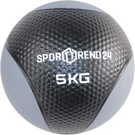 Медичний м'яч Sporttrend 24 1 кг, 2 кг, 3 кг, 4 кг, 5 кг, 6 кг, 7 кг, 8 кг, 9 кг, 10 кг, 12 кг в чорному кольорі Ваговий м'яч, Тренувальний м'яч, Ваговий м'яч, Фітнес (чорний, 5 кг)