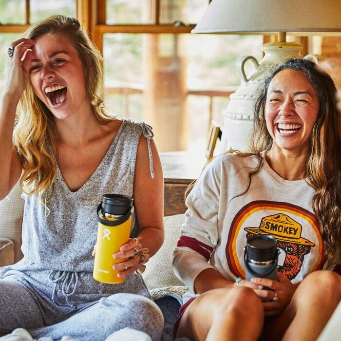 Термос-гуртка HYDRO FLASK 473 мл, ізольована сталева чашка для кави з кришкою Flex Sip, герметична, широка горловина, колір Sunflower