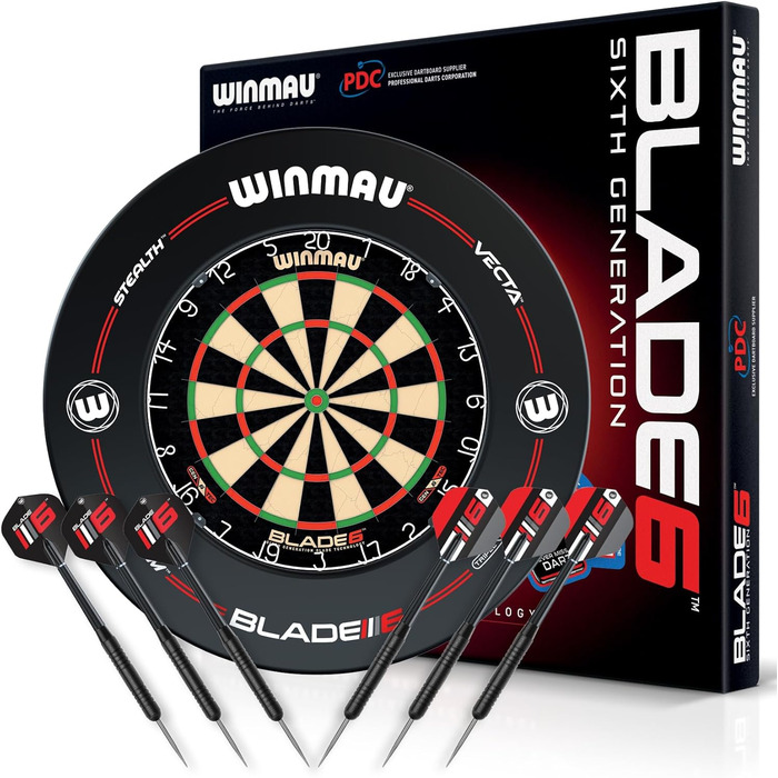 Дошка для дартсу WINMAU Blade 6 з об'ємним звучанням + 2 набори дартсу