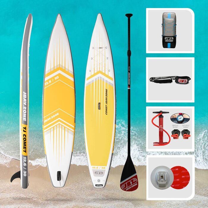 ДЖБАЙ. Надувне весло Zone Comet Touring SUP Stand Up Paddle з аксесуарами 380x76x15 см - 12'6''x30''x6''