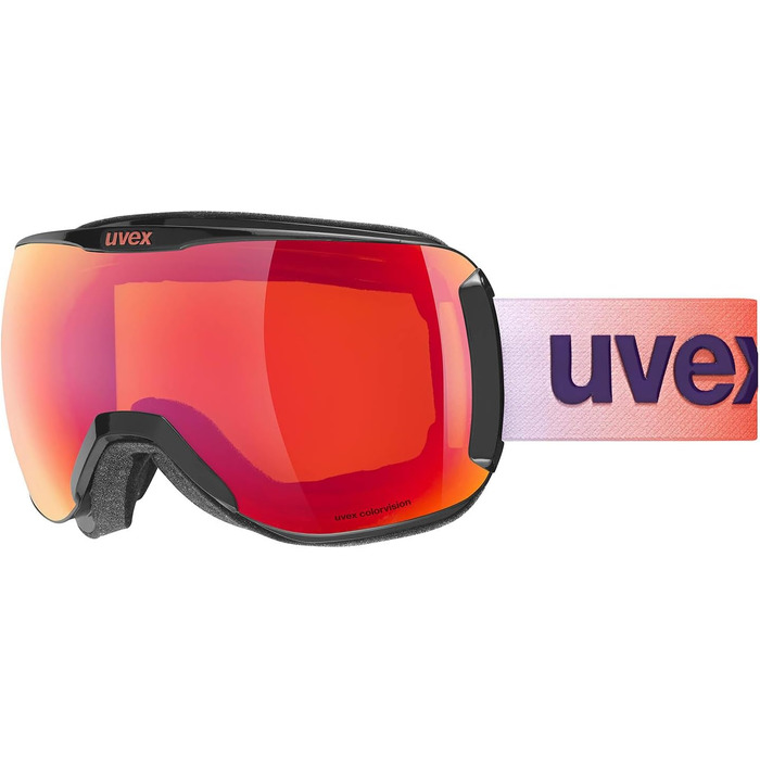 Гірськолижні окуляри uvex Downhill 2100 CV (колір 2330 чорний, дзеркальний червоний/колірний помаранчевий (S2))