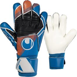 Воротарські рукавички uhlsport Soft Pro для футболу, дитячі та дорослі, з фіксацією зап'ястя, дихаючі, посилене зчеплення, сині/помаранчеві/білі, розміри 5-11