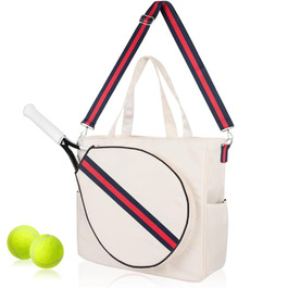 Міні Momo Tennis Bag Ракетка Tote Спортивна ракетка - Сумки для жінок, унісекс бадмінтон, сквош Чохол Смуга Плечовий ремінь, Pickleball Темно-синій / Червоний