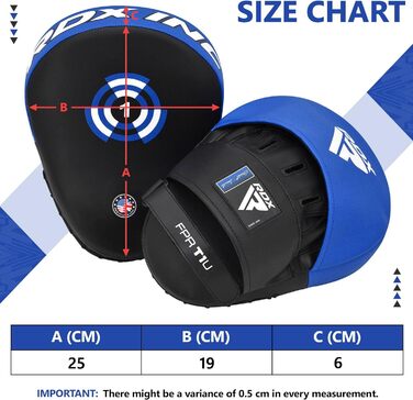 Накладки для рук RDX Бойові мистецтва Бокс ММА Тренування, Майя Шкіра, Боксерські подушечки Панч-боксери Кікбоксинг Боксерські колодки білі чорні, Подушечки для тренажерів Подушечки для рукостискань Боксерський килимок, Панч-педи Тхеквондо Муай Тай (синій