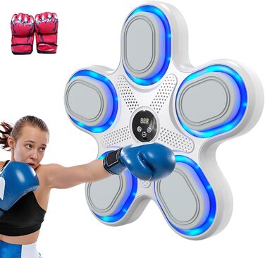 Kawoja розумна боксерська груша з Bluetooth, 9 режимів ударів, настінний тренажер з рукавичками для дорослих і дітей
