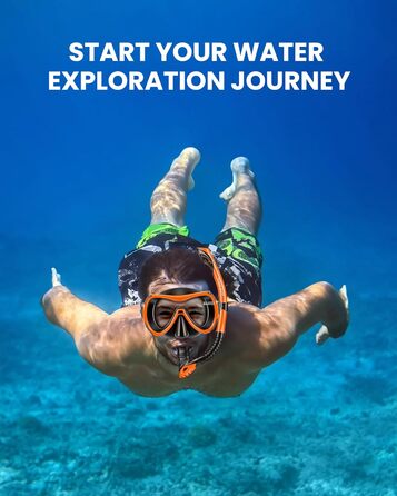 Набір для підводного плавання OutdoorMaster Mobula для дорослих: маска з загартованим склом, антифог, трубка TOP Dry для дайвінгу, снорклінгу та плавання