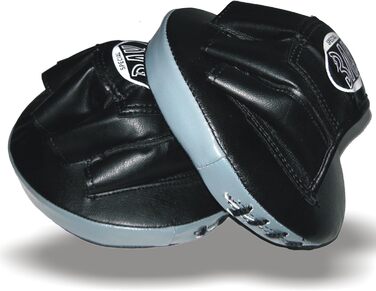 BAY® Лапа для боксу і MMA, вигнута, чорна/сіра, універсальна, для тренувань, дорослі та діти, шкіра, ударна подушка для боксу, кікбоксингу, карате, тайського боксу
