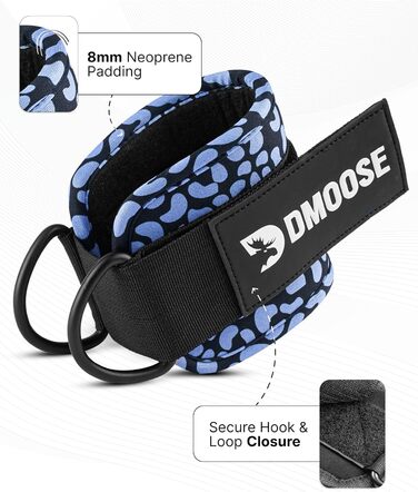 DMoose Фітнес-манжети для ніг на кабельній тязі, універсальні фіксатори для кікбеків та тренувань, регульовані щиколотки для тренажера, аксесуари для жінок і чоловіків, пара