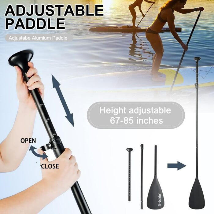 Надувна SUP-дошка SUDOO 10'/10.5'/11' x30/33'' x6'' ультралегка для дорослих і підлітків, з рюкзаком, насосом, веслом, страховкою, трійним кілем