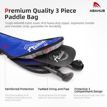Abahub SUP весло 3-в-1 з карбону, телескопічне, 170-218 см, з сумкою, для сапборду, сірий карбоновий малюнок